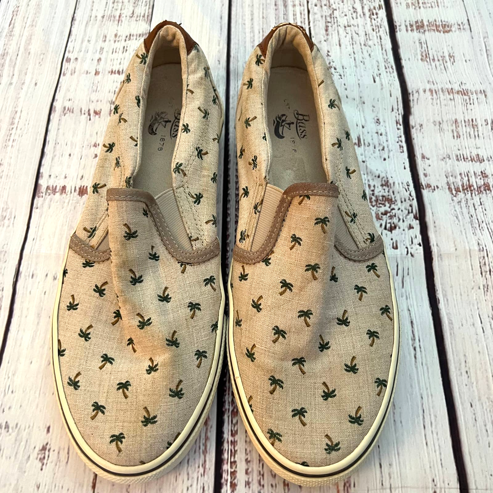 Bass Palm Trees Slip On Shoes Mens Size 11 PreLoved